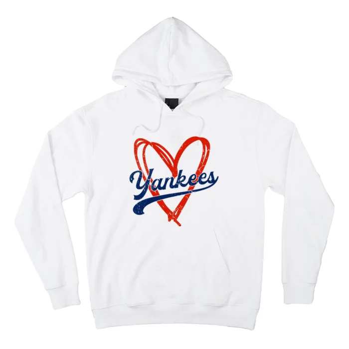 Yankee Personalized Name Retro Vintage Heart Hoodie