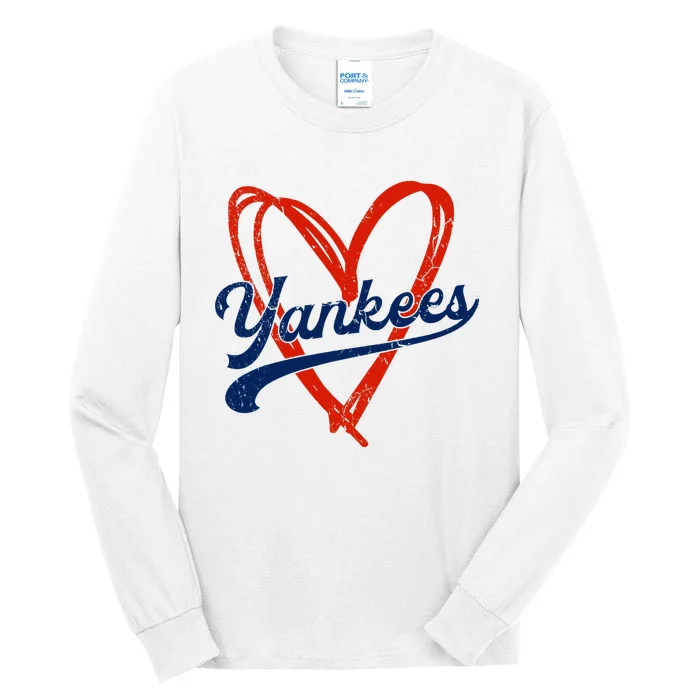 Yankee Personalized Name Retro Vintage Heart Tall Long Sleeve T-Shirt