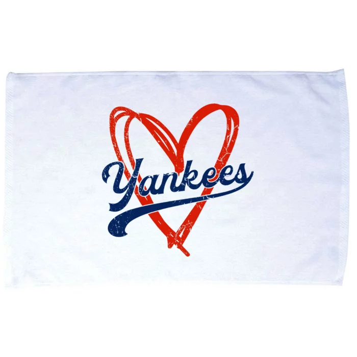 Yankee Personalized Name Retro Vintage Heart Microfiber Hand Towel