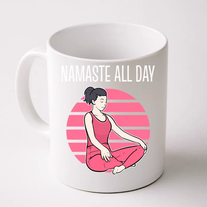 Yoga Pose Namaste All Day Gift Front & Back Coffee Mug