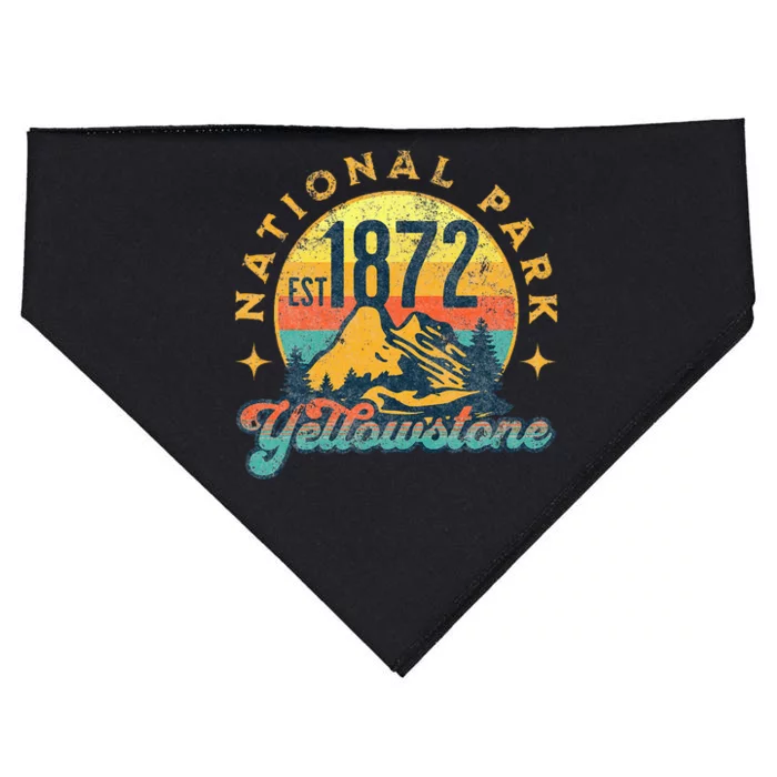 Yellowstone Park Nature Mountains Hiking Outdoors Vintage USA-Made Doggie Bandana