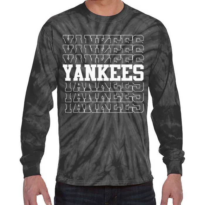 Yankee Personalized Name Tie-Dye Long Sleeve Shirt