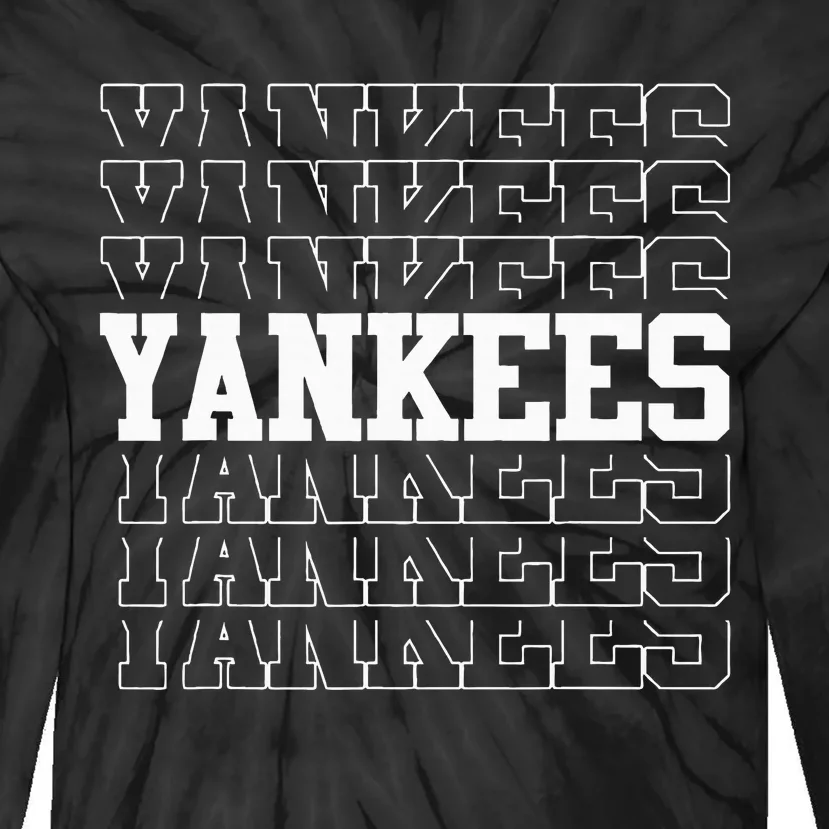 Yankee Personalized Name Tie-Dye Long Sleeve Shirt