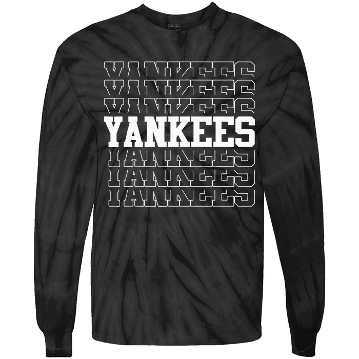 Yankee Personalized Name Tie-Dye Long Sleeve Shirt