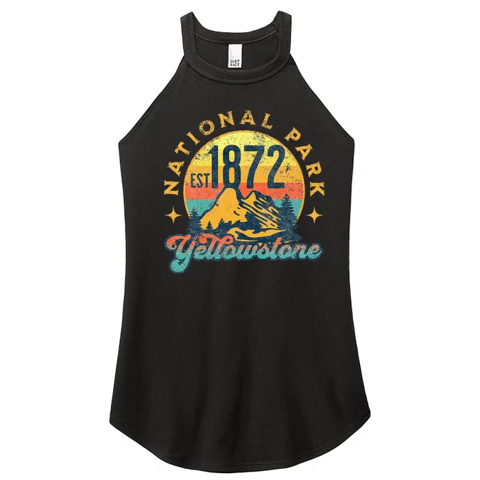 Yellowstone Park Nature Mountains Hiking Outdoors Vintage Women’s Perfect Tri Rocker Tank