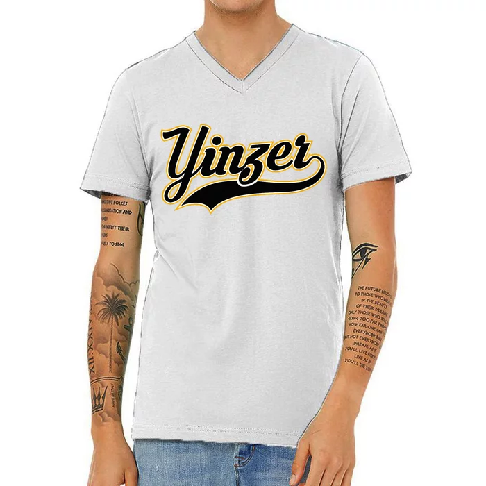 Yinzer Pittsburghese Pittsburgh Pennsylvania Jagoff Pride V-Neck T-Shirt