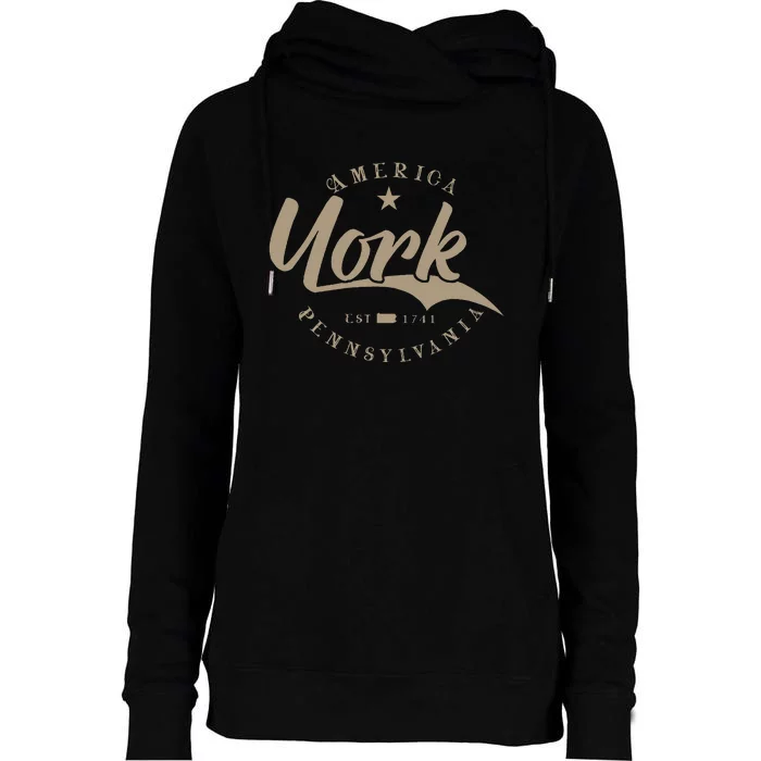 York Pa Pennsylvania Womens Funnel Neck Pullover Hood