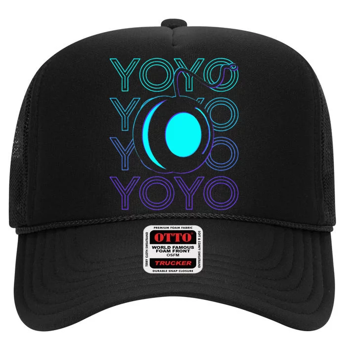 Yoyo Player Retro High Crown Mesh Trucker Hat