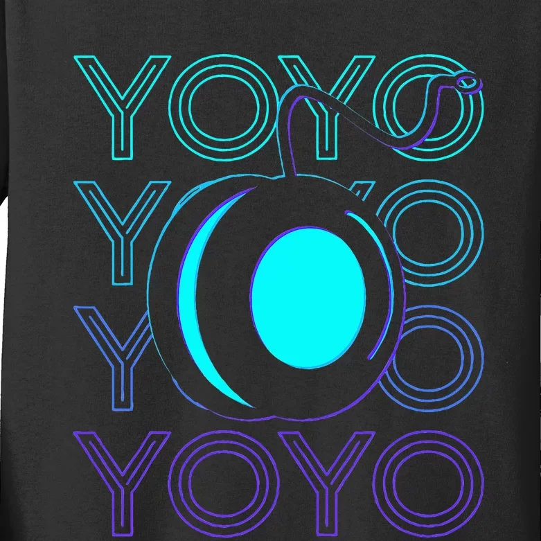 Yoyo Player Retro Kids Long Sleeve Shirt