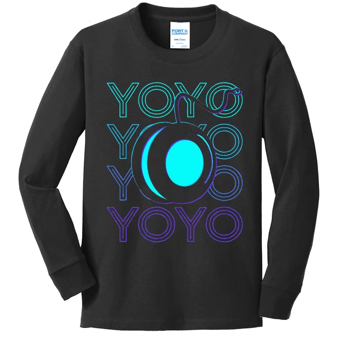 Yoyo Player Retro Kids Long Sleeve Shirt