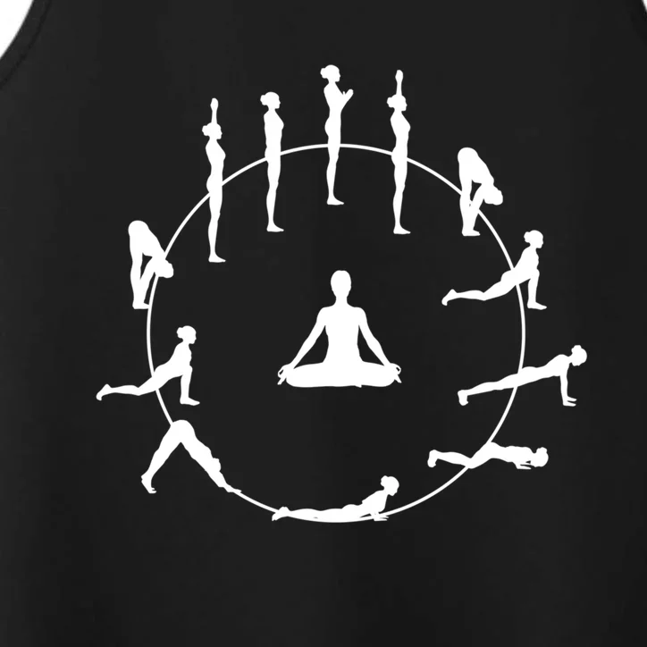 Yoga Poses Sun Salutation Yoga Teacher Instructor Funny Gift Performance Tank