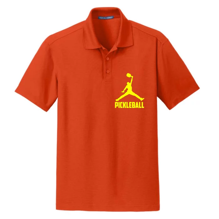 Yellow Pickleball Sports Logo Dry Zone Grid Performance Polo