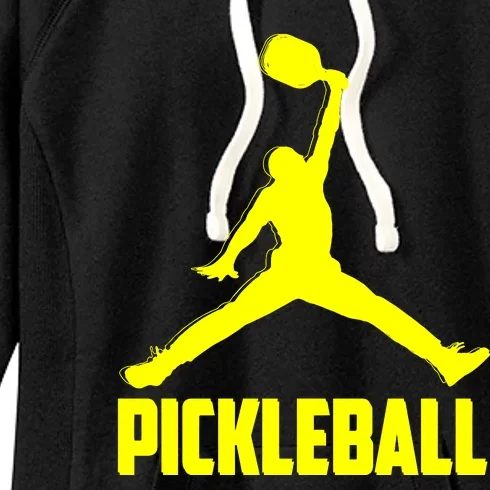 Yellow Pickleball Sports Logo Women's Fleece Hoodie