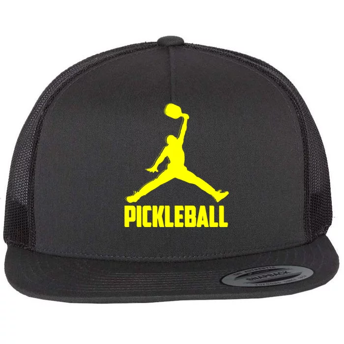 Yellow Pickleball Sports Logo Flat Bill Trucker Hat