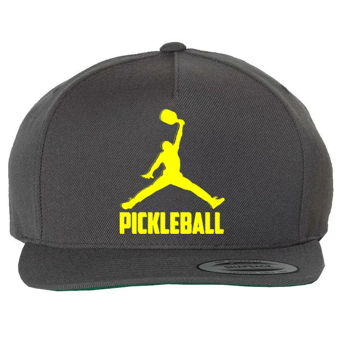 Yellow Pickleball Sports Logo Wool Snapback Cap