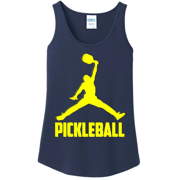 Yellow Pickleball Sports Logo Ladies Essential Tank