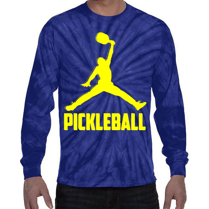 Yellow Pickleball Sports Logo Tie-Dye Long Sleeve Shirt