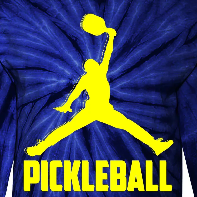 Yellow Pickleball Sports Logo Tie-Dye Long Sleeve Shirt