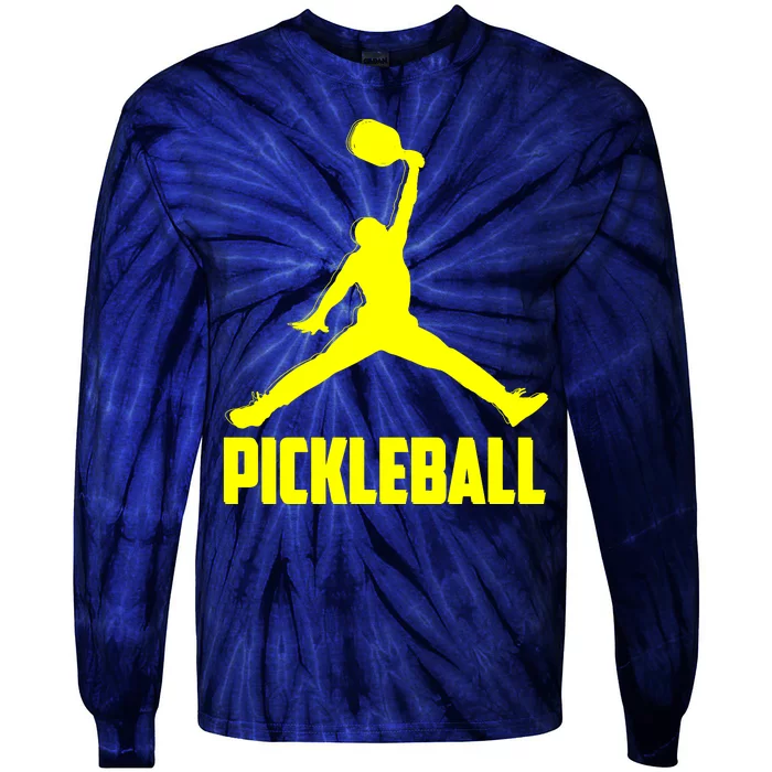 Yellow Pickleball Sports Logo Tie-Dye Long Sleeve Shirt