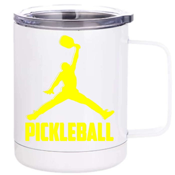 Yellow Pickleball Sports Logo Front & Back 12oz Stainless Steel Tumbler Cup