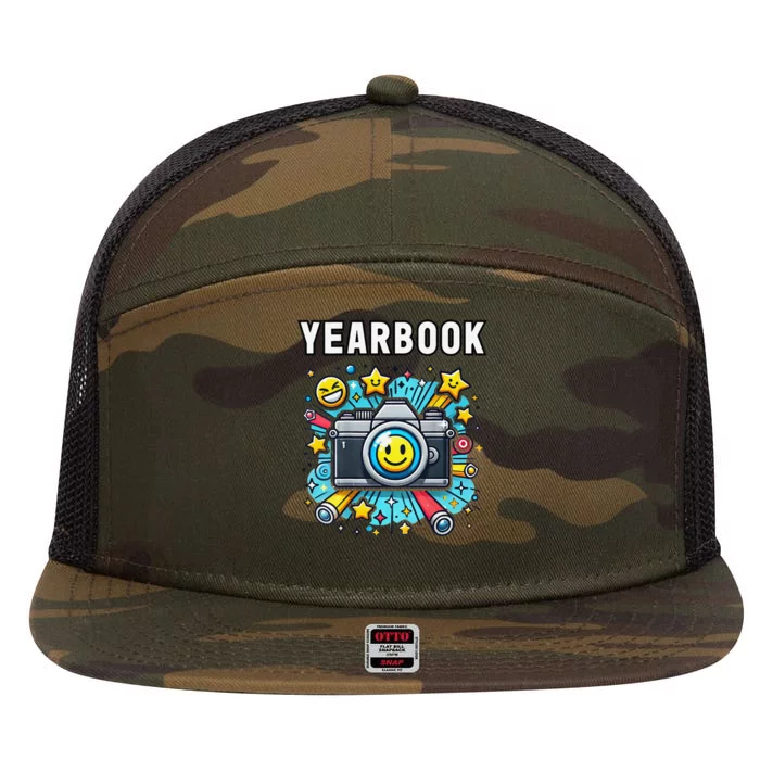 Yearbook Photographer Smile For Yearbook 7 Panel Mesh Trucker Snapback Hat