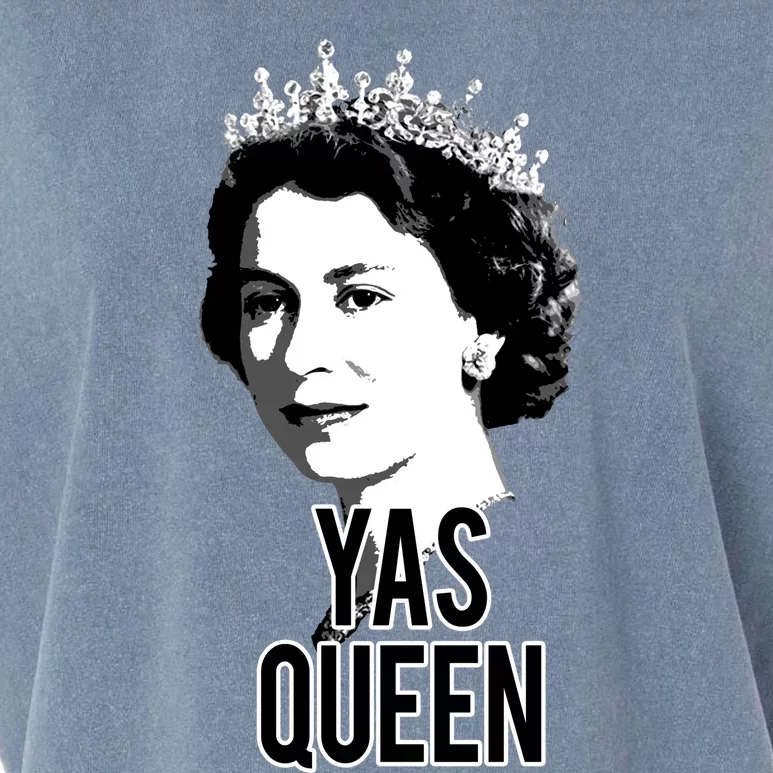 Yas Queen Elizabeth Ii England Meme Gift British Crown Garment-Dyed Women's Muscle Tee