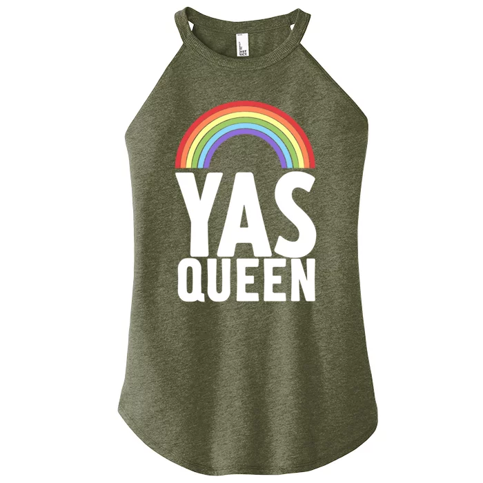 Yas Queen Funny Lgbt Drag Queen Gift Women’s Perfect Tri Rocker Tank