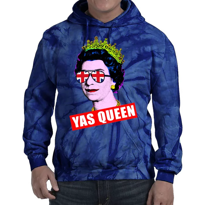 Yas Queen RIP Queen Elizabeth II Rest In Peace 1926 2022 Royal Family UK Flag Tie Dye Hoodie