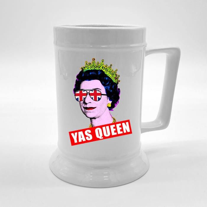 Yas Queen RIP Queen Elizabeth II Rest In Peace 1926 2022 Royal Family UK Flag Front & Back Beer Stein