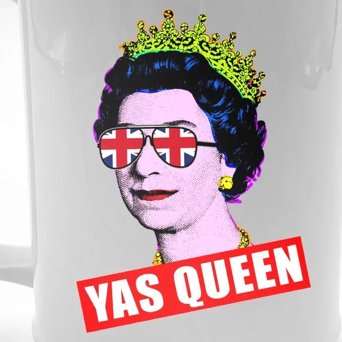 Yas Queen RIP Queen Elizabeth II Rest In Peace 1926 2022 Royal Family UK Flag Front & Back Beer Stein