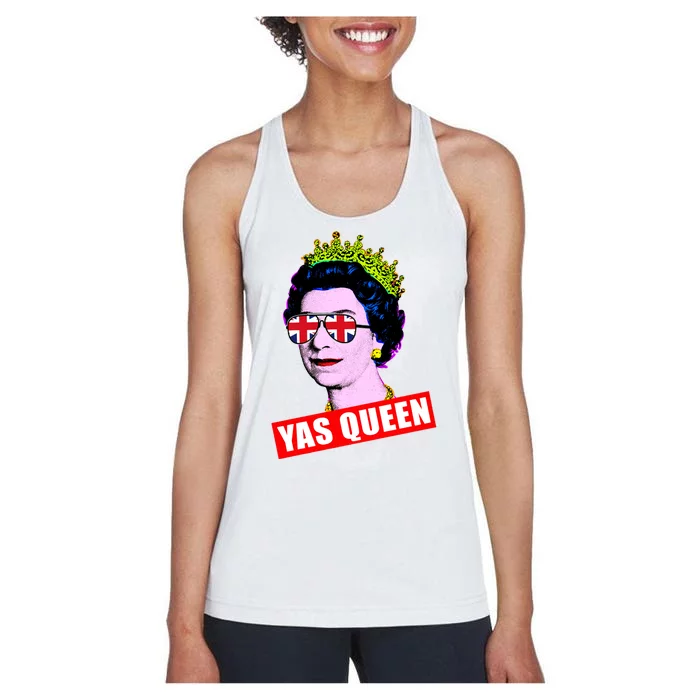 Yas Queen RIP Queen Elizabeth II Rest In Peace 1926 2022 Royal Family UK Flag Women's Racerback Tank