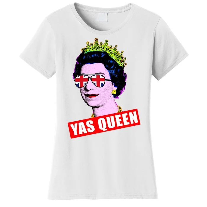 Yas Queen RIP Queen Elizabeth II Rest In Peace 1926 2022 Royal Family UK Flag Women's T-Shirt