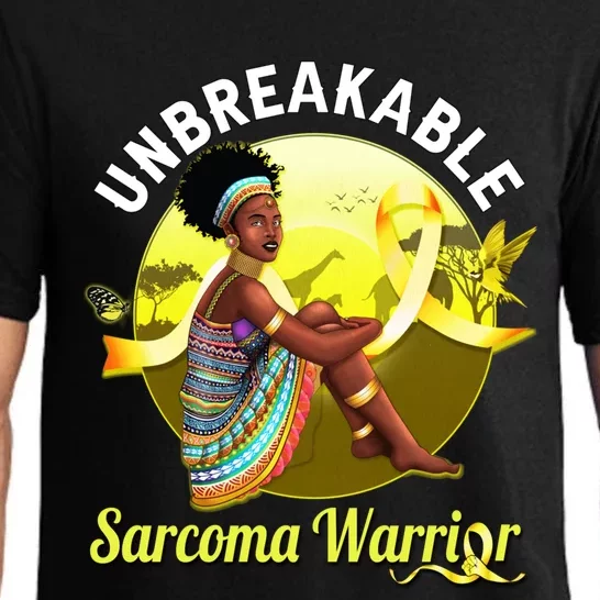 Yellow Ribbon Cancer Awareness Unbreakable Sarcoma Warrior Cute Gift Pajama Set