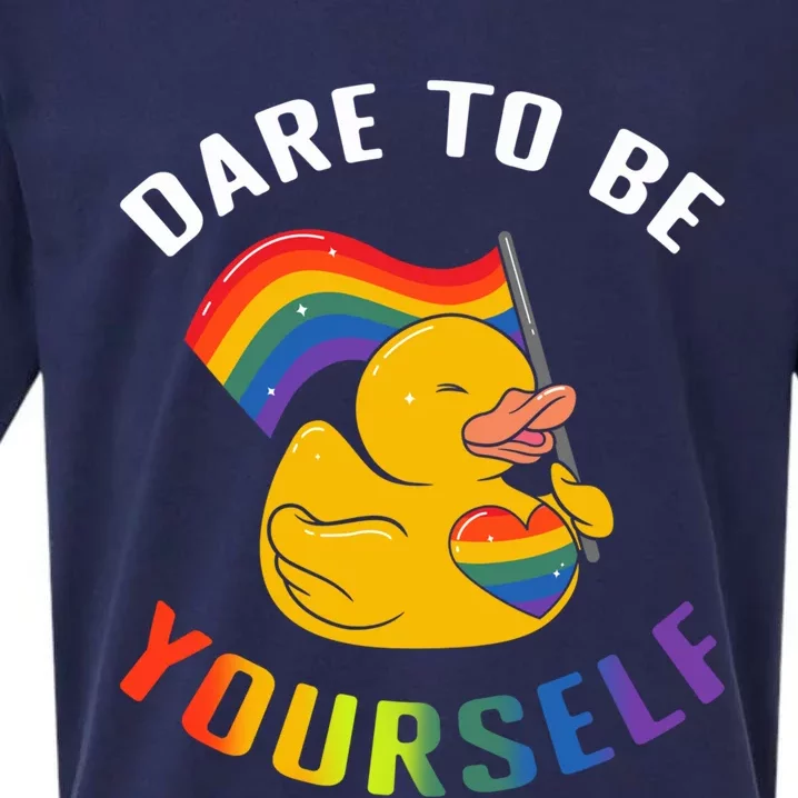 Yellow Rubber Duck Dare To Be Yours Lgbt Rainbow Flag Gift Sueded Cloud Jersey T-Shirt