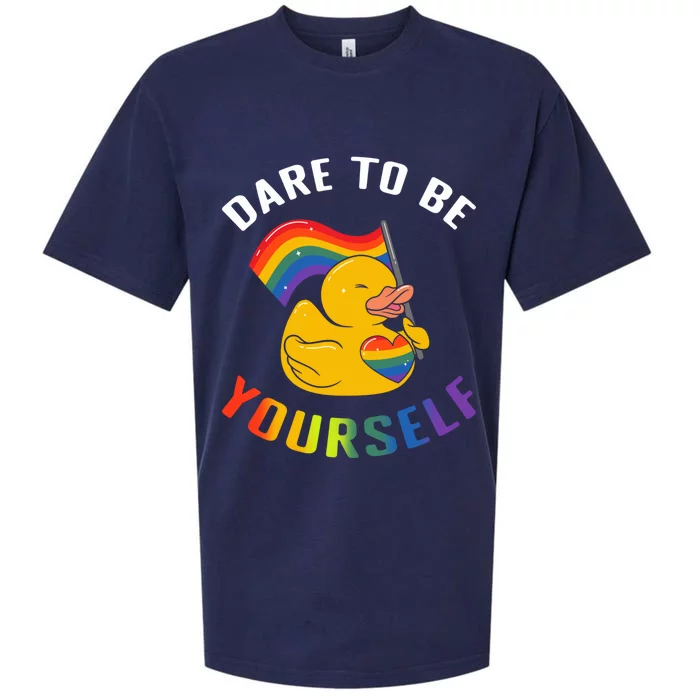 Yellow Rubber Duck Dare To Be Yours Lgbt Rainbow Flag Gift Sueded Cloud Jersey T-Shirt