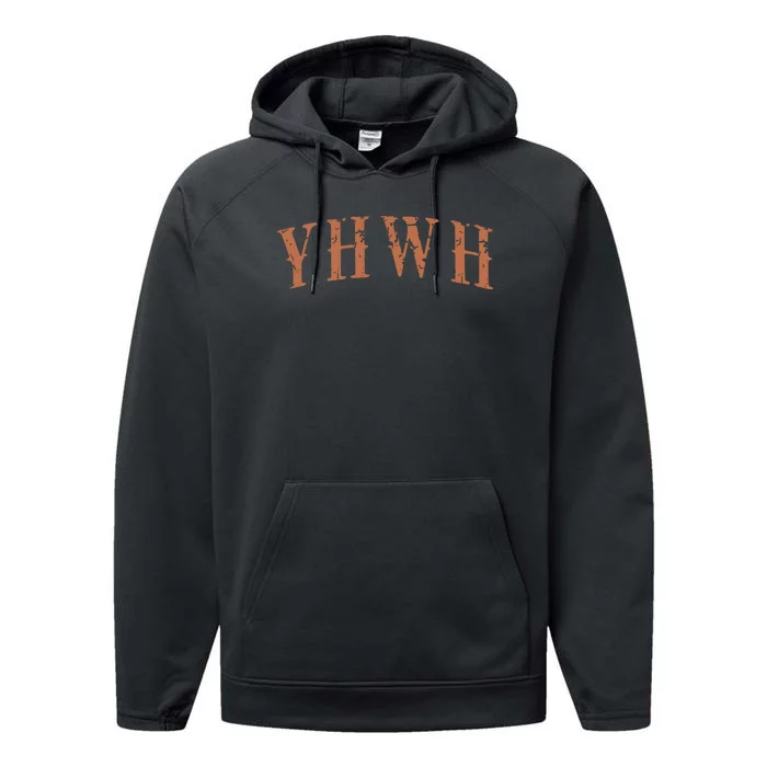 Yhwh Religious Faith Christian Gifts For Her Performance Fleece Hoodie