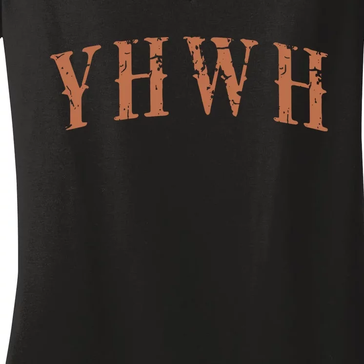 Yhwh Religious Faith Christian Gifts For Her Women's V-Neck T-Shirt