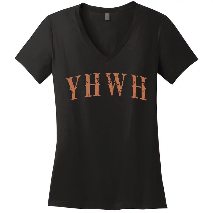 Yhwh Religious Faith Christian Gifts For Her Women's V-Neck T-Shirt