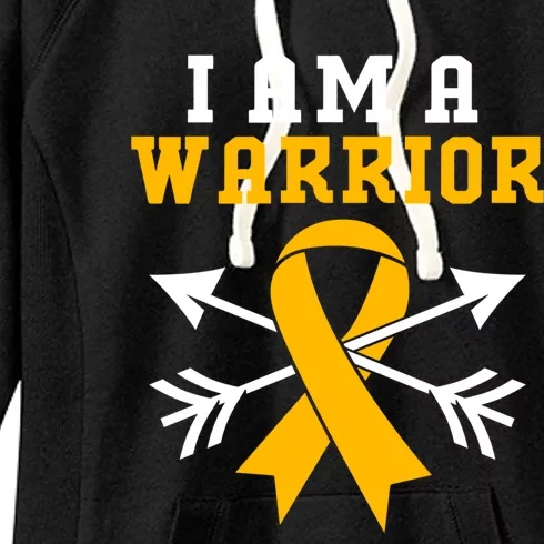 Yellow Ribbon Hood Cancer Warrior Great Gift Women's Fleece Hoodie