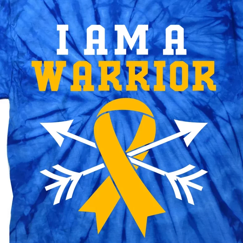 Yellow Ribbon Hood Cancer Warrior Great Gift Tie-Dye T-Shirt