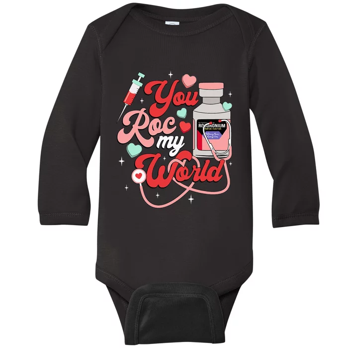 You Roc My World Nurse Valentine Day Er Icu Nicu Rn Nurse Baby Long Sleeve Bodysuit