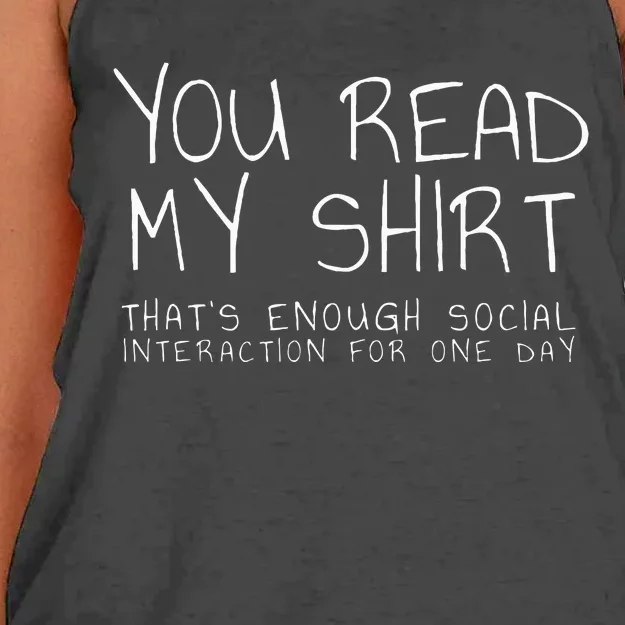 You Read My ThatS Enough Interaction For One Day Women's Knotted Racerback Tank