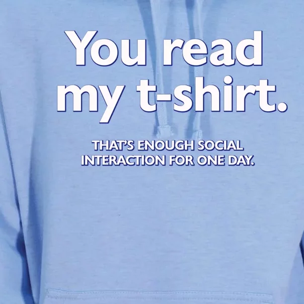 You Read My . That&Amp;39;S Enough Social Interaction For One Day Unisex Surf Hoodie