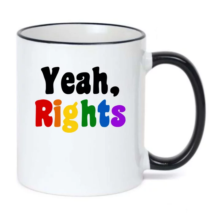 Yeah Rights Pride Equality Rainbow Black Color Changing Mug