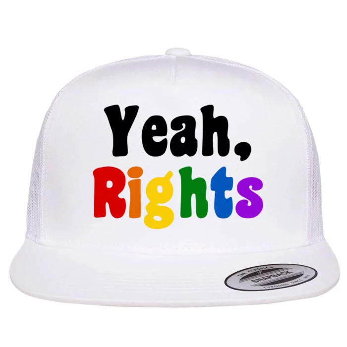 Yeah Rights Pride Equality Rainbow Flat Bill Trucker Hat