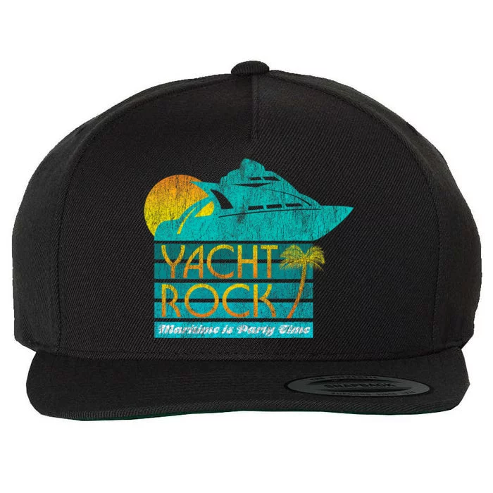 Yacht Rock Party Boat Drinking Maritime Wool Snapback Cap