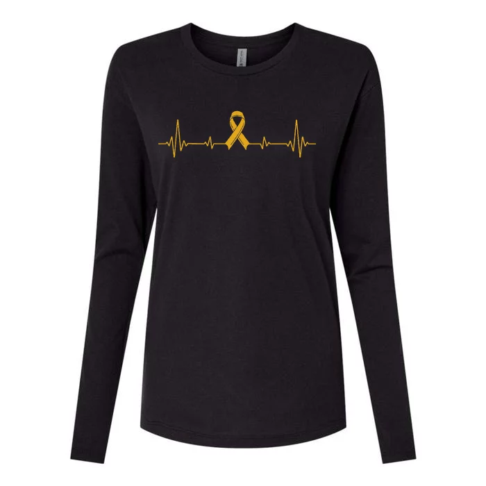 Yellow Ribbon Suicide Prevention Awareness Womens Cotton Relaxed Long Sleeve T-Shirt