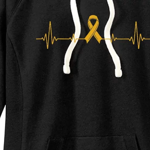 Yellow Ribbon Suicide Prevention Awareness Women's Fleece Hoodie