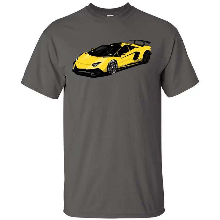 Yellow Racing Sports Car Tall T-Shirt