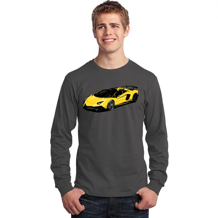 Yellow Racing Sports Car Tall Long Sleeve T-Shirt